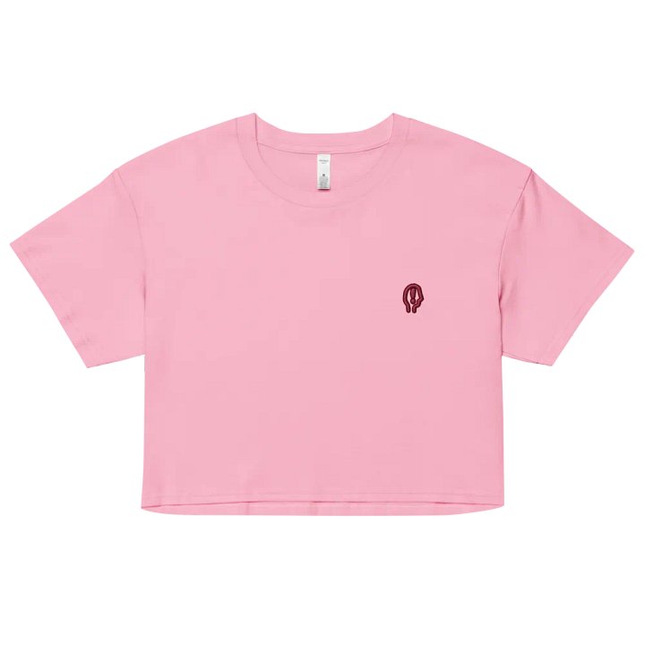 EXCLAIMING MENTALLY (L.C., rose) embroidered cotton crop top product image (7)