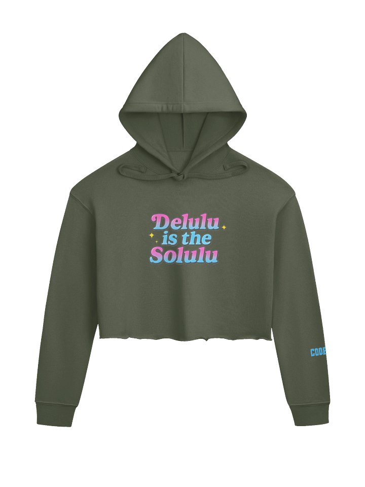 DELULU Blue Stylized Crop Hoodie product image (3)