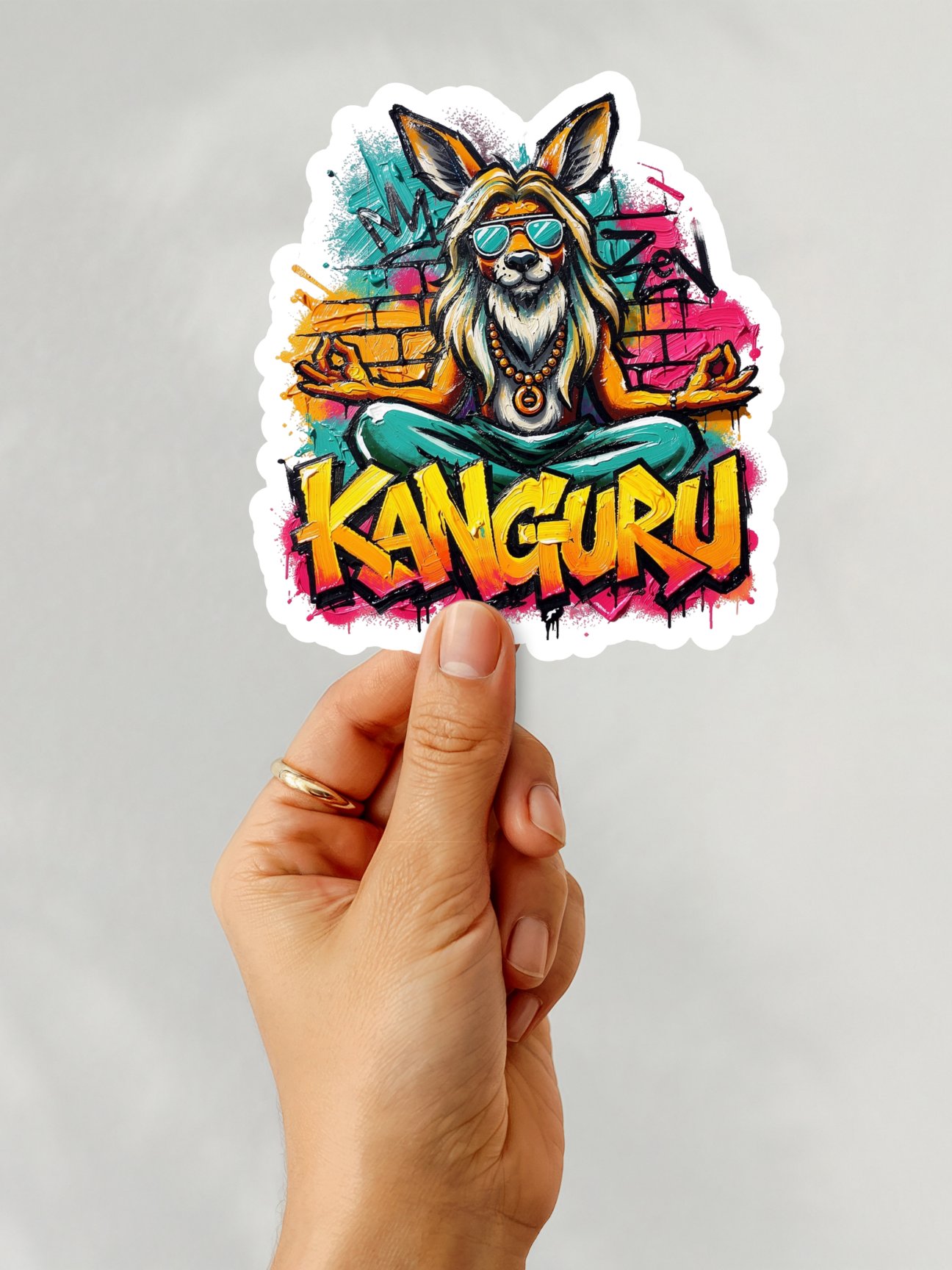 Kanguru Yoga Humor Sticker product image (1)
