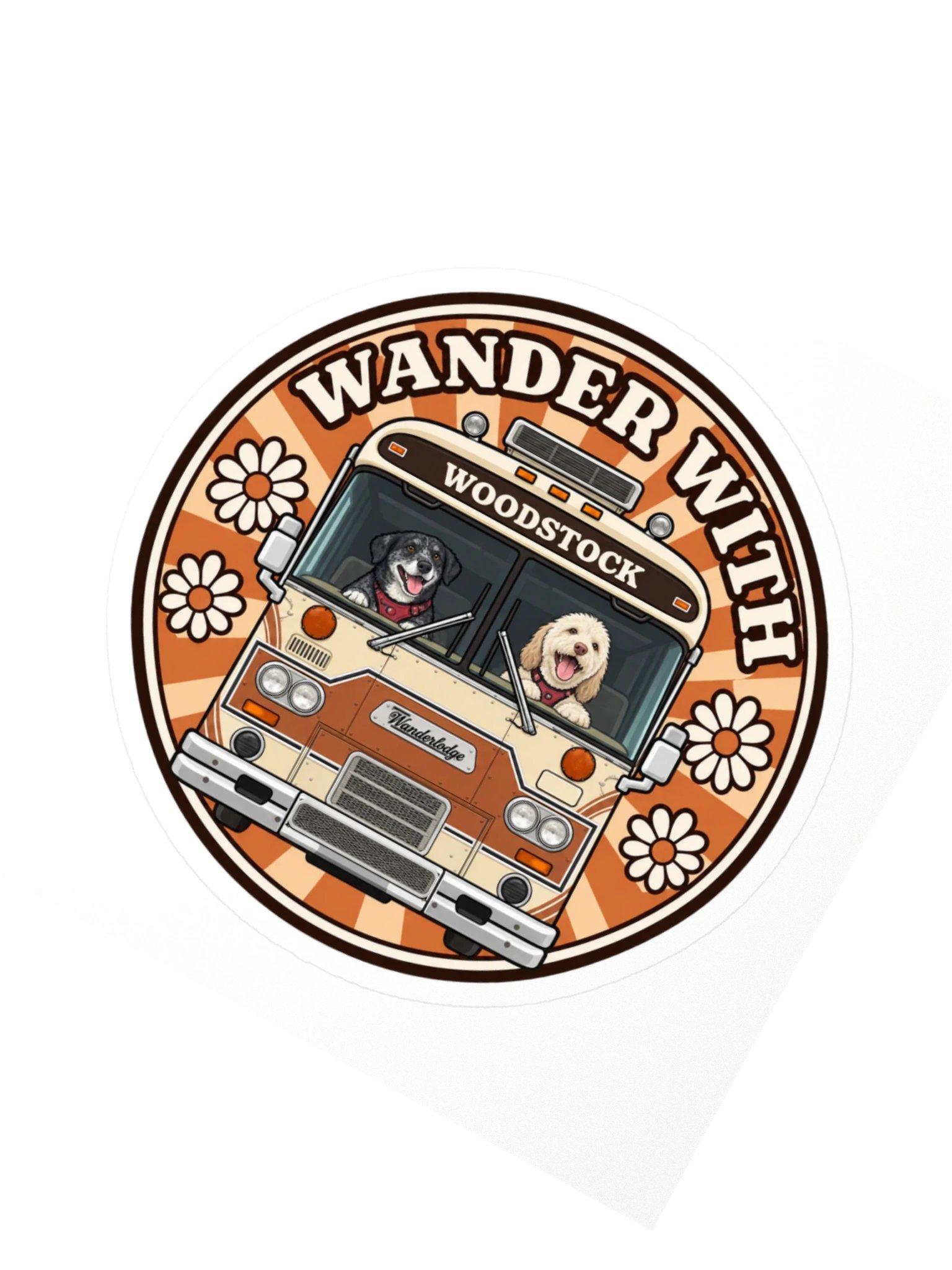Woodstock Groovy Daisy Sticker — Ember & Rain product image (2)