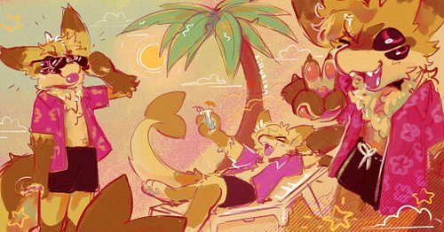 enjoying the summer? 🌴🍹
sketch page for mudkitsu
#furryart #summer #sketchpage