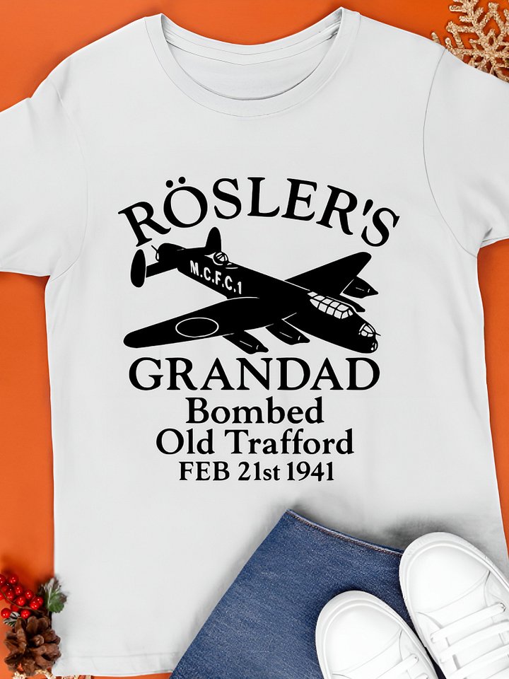 Rosler's Grandad Bombed Old Trafford 1941 Manchester Football Shirt product image (1)