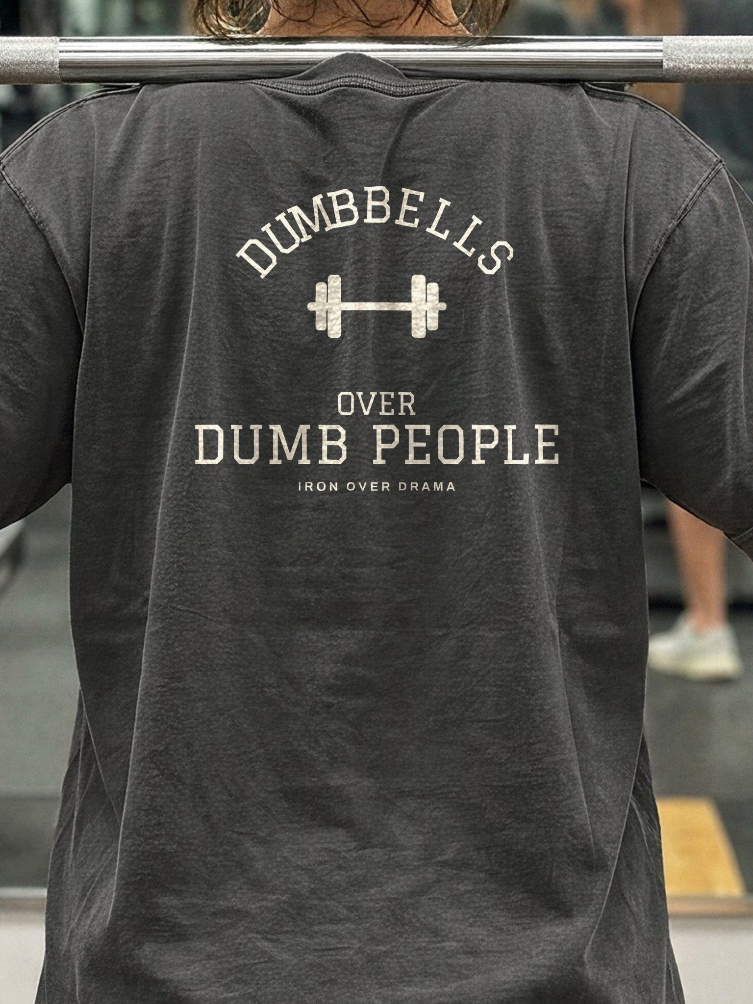 Dumbbells Over Dumb People Oversized Gym Tee | Pump Cover product image (4)
