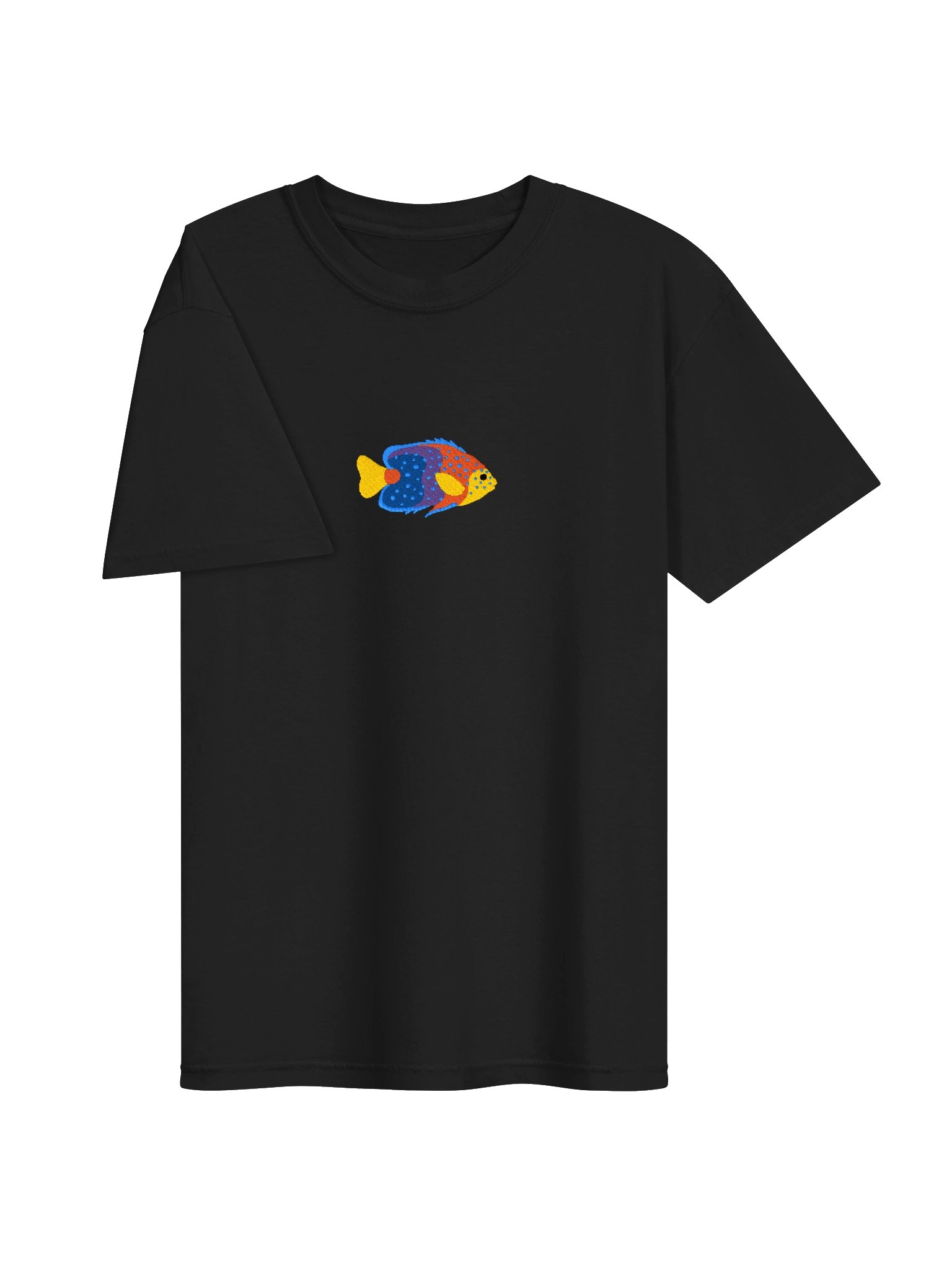 Interruptus Angelfish Embroidered Shirt | Reef Aquarium Fish Embroidery Tee | Rare Saltwater Marine Fish Apparel product image (9)