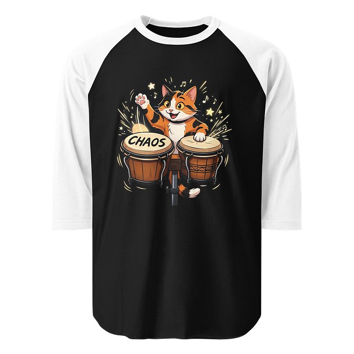 Chaos Bongo Cat Baseball Tee - Dark Torso Colors product image (1)