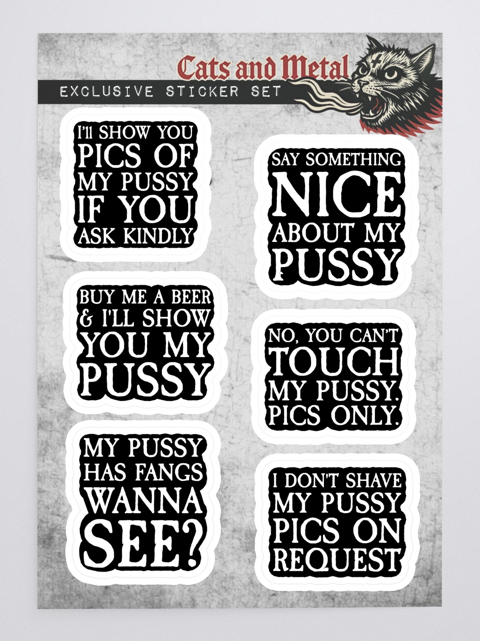 "Ask Kindly" Exclusive Sticker Sheet | Funny Cat Stickers product image (3)