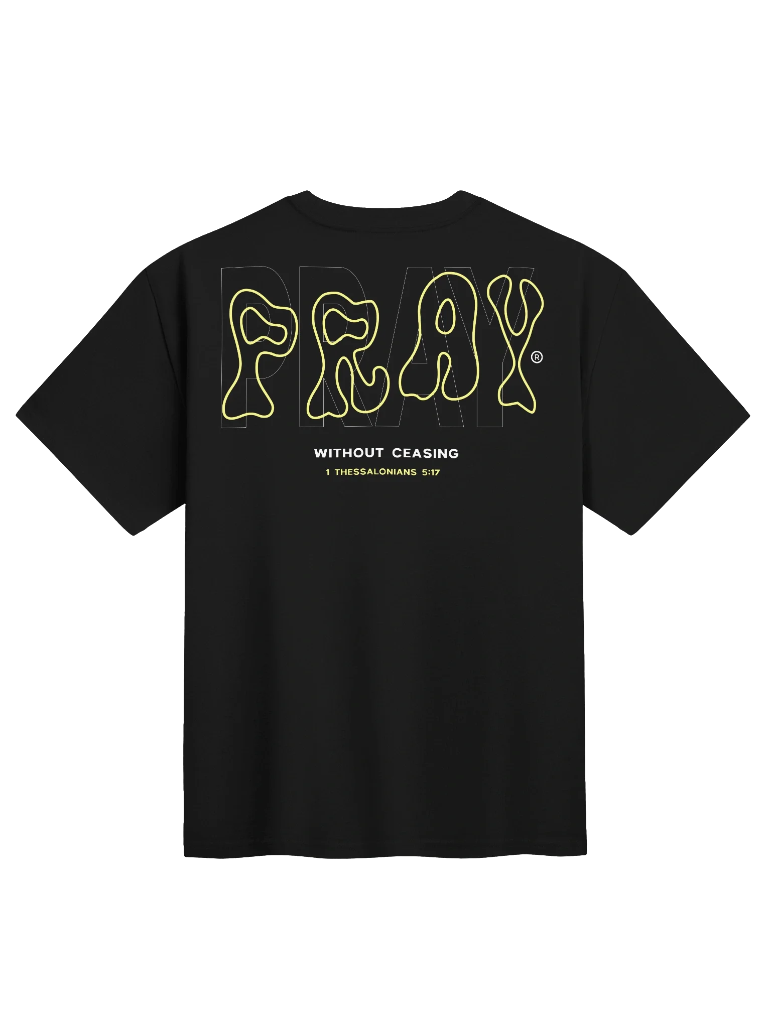 'PRAY WITHOUT CEASING' Heavy Tee — back view