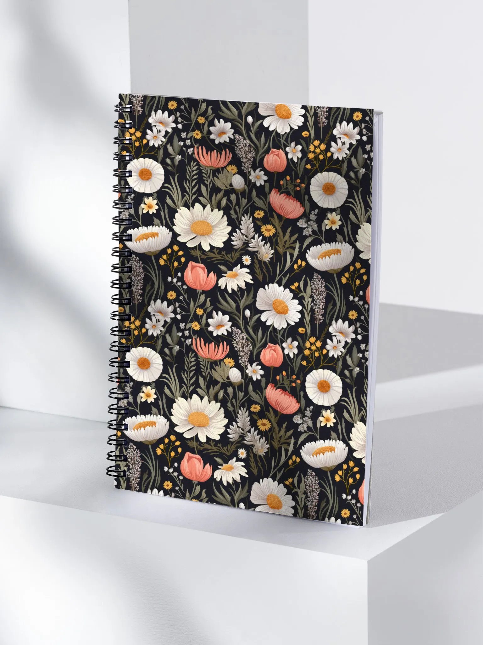 Blossom Elegance: Noir Garden Spiral Dotted Journal/Notebook. product image (4)