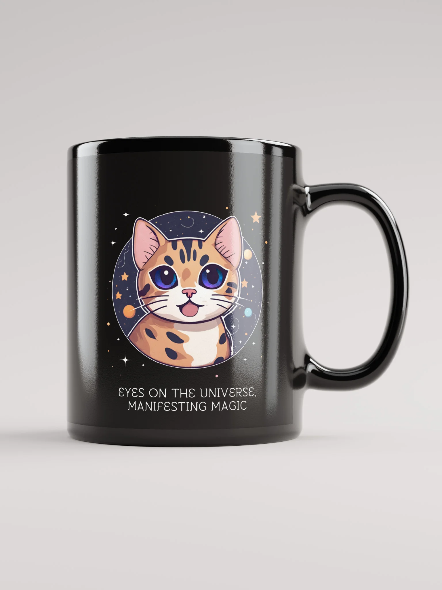 Cosmic Cat Black Glossy Mug product image (1)