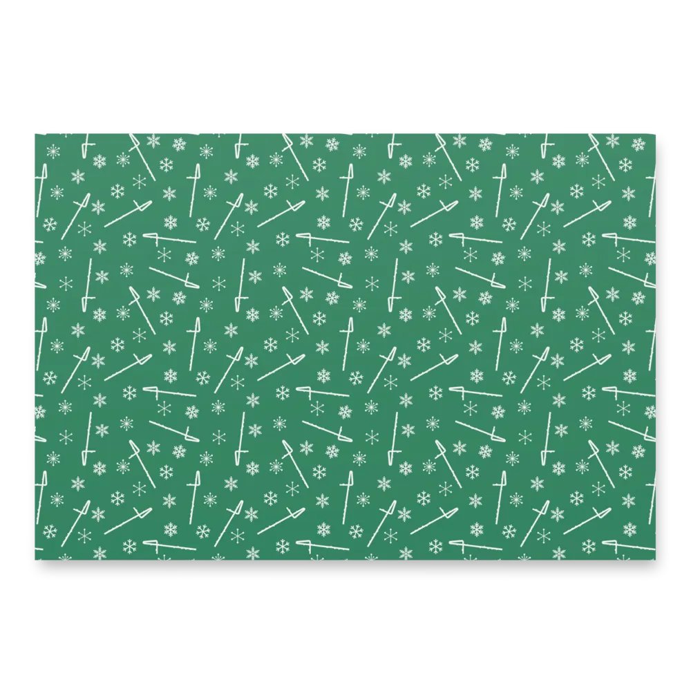 Flutes and Snowflakes - Contrabass - Green Gift Wrap Paper Sheets product image (4)