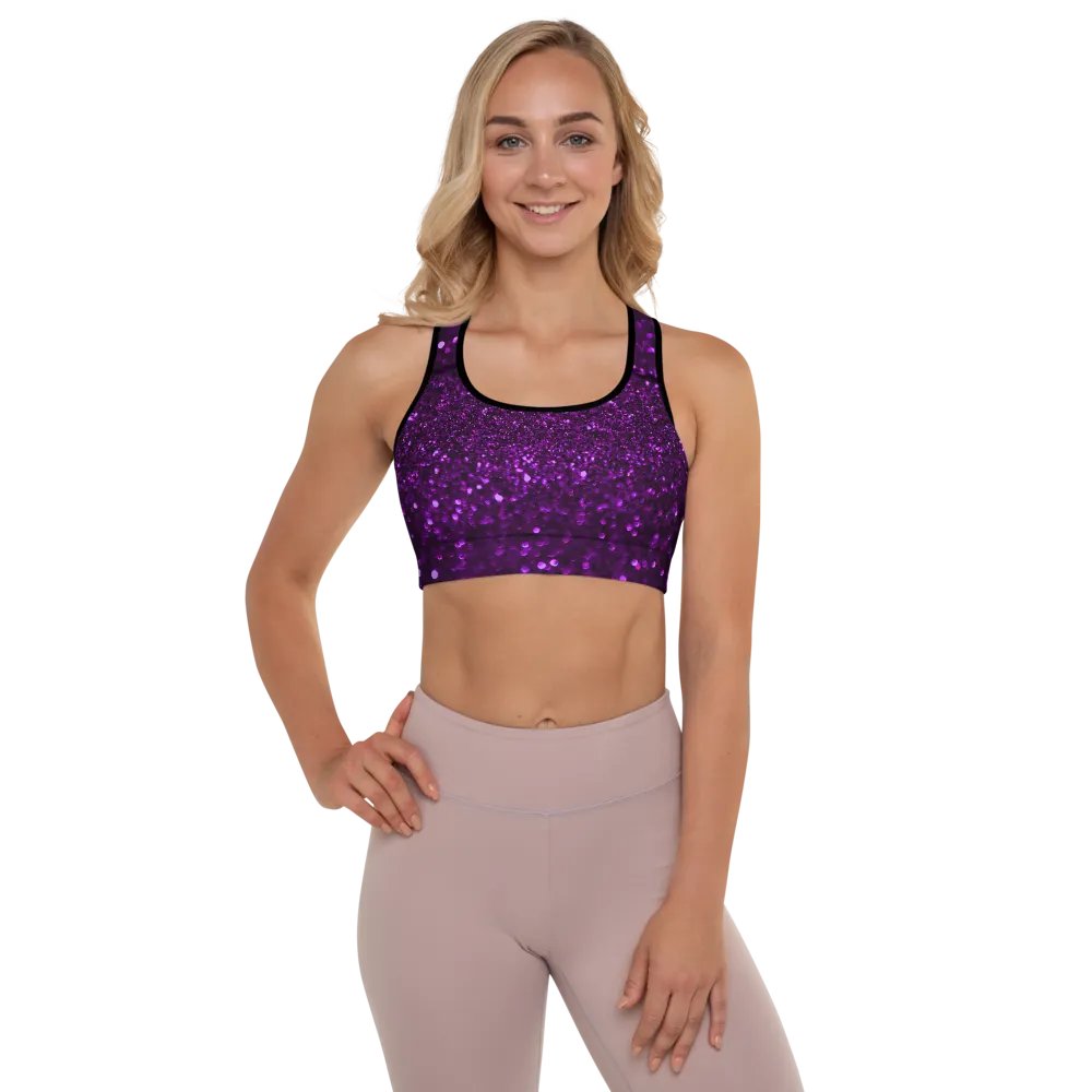 Shimmering Purple Sequin Sports Bra product image (8)