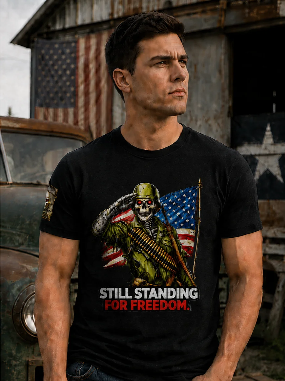 Patriotic Skeleton Soldier Men's Premium Tee product image (4)