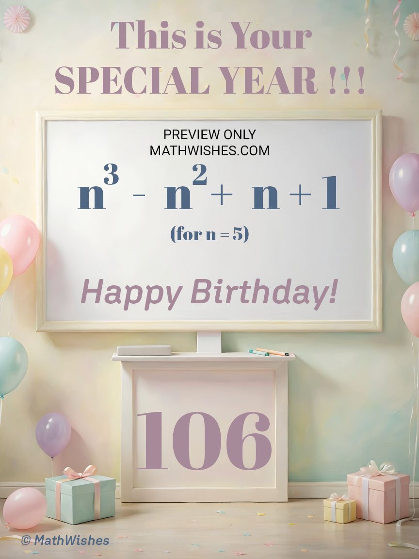 106th Birthday Card - Algebra Equation product image (1)