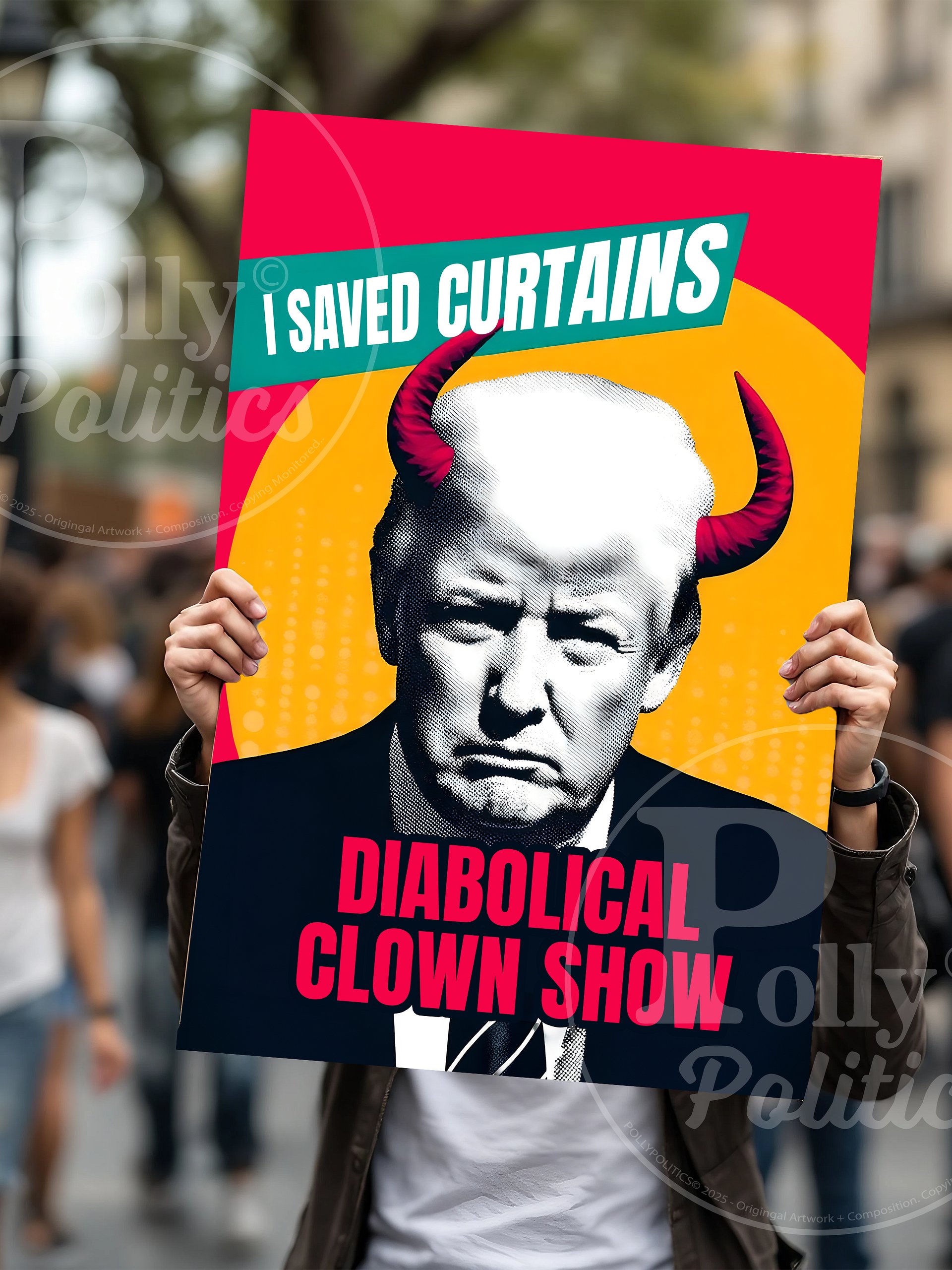 Diabolical Clown Show Protest Sign product image (1)