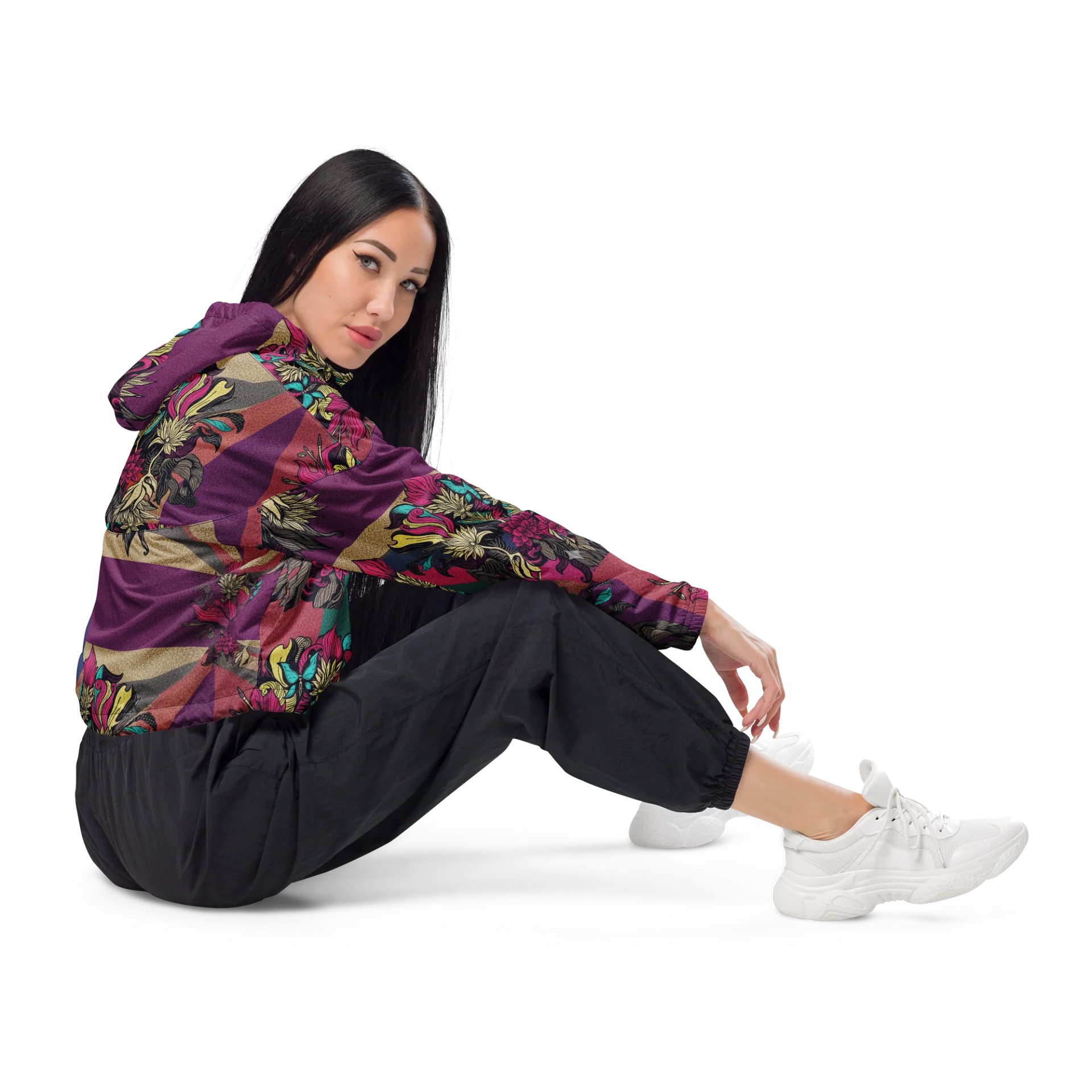 Floral Geometry Cropped Windbreaker product image (4)