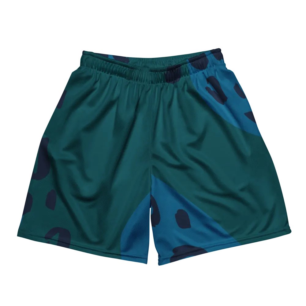 Turquoise Leopard Unisex Mesh Shorts product image (2)