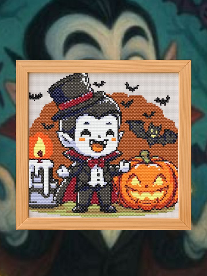 Halloween Vampire Cross Stitch Pattern product image (1)
