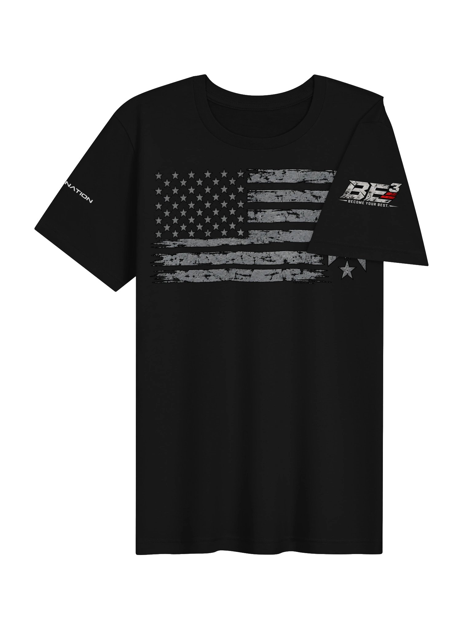 Beast Nation | Distressed American Flag Tee Stone product image (4)