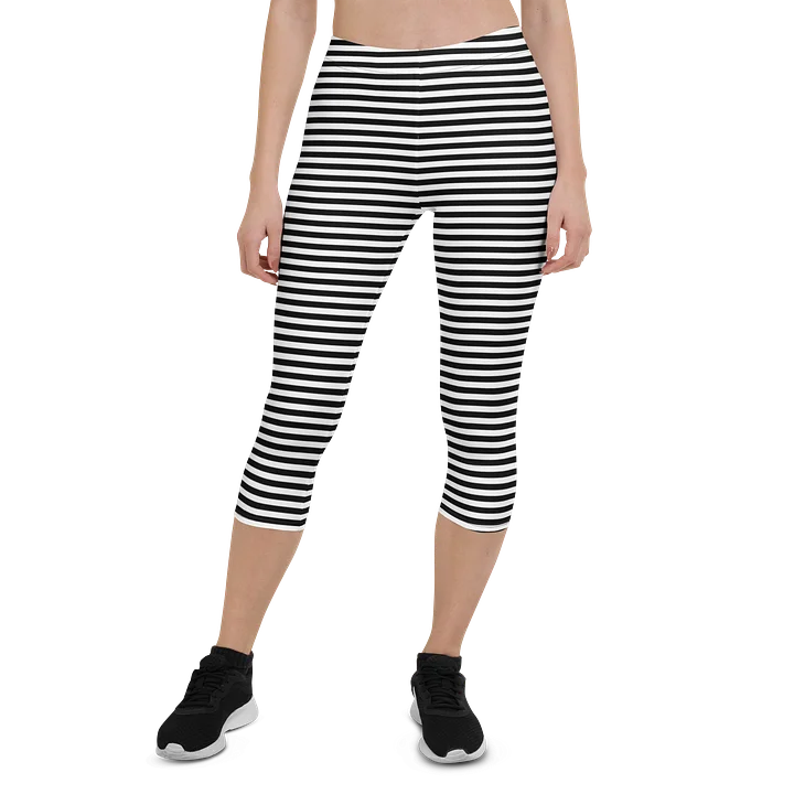 White and Blaque Stripped Capri product image (1)