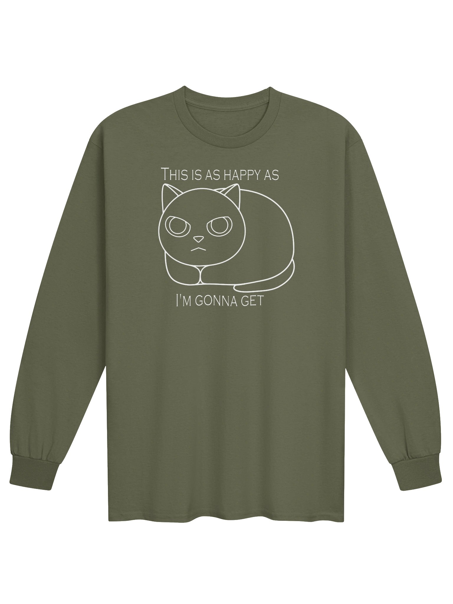 Happy Grumpy Cat - Unisex Adult Long Sleeve T-shirt product image (1)
