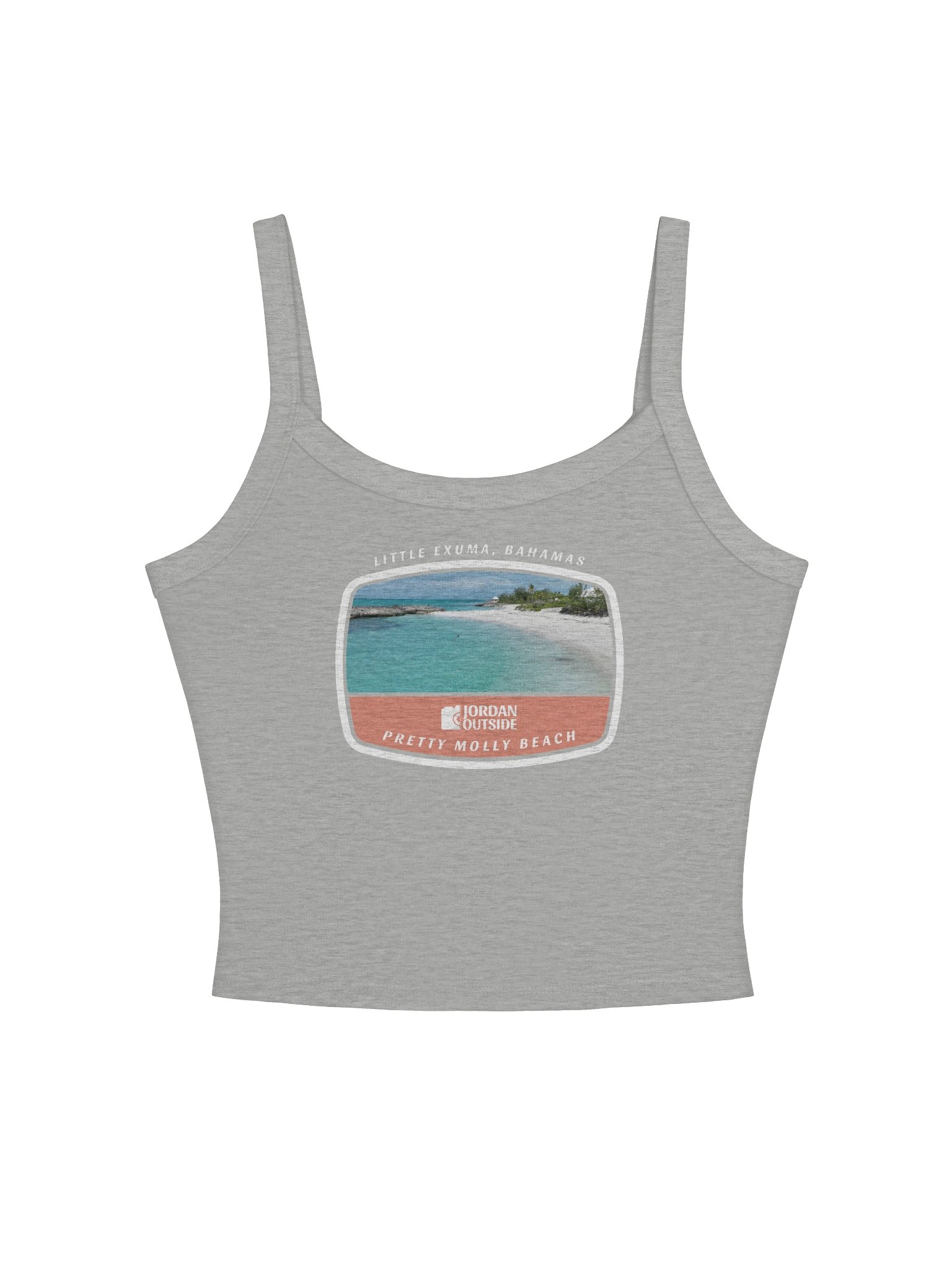 Pretty Molly Beach, Little Exuma, Bahamas (Women's Slim Strap Tank Top Dark Edition) product image (5)