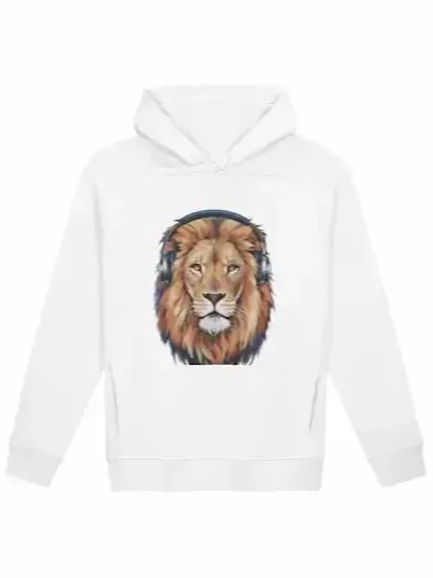 Majestic Neon Lion | Unisex Organic Premium Hoodie 🦁✨ product image (5)