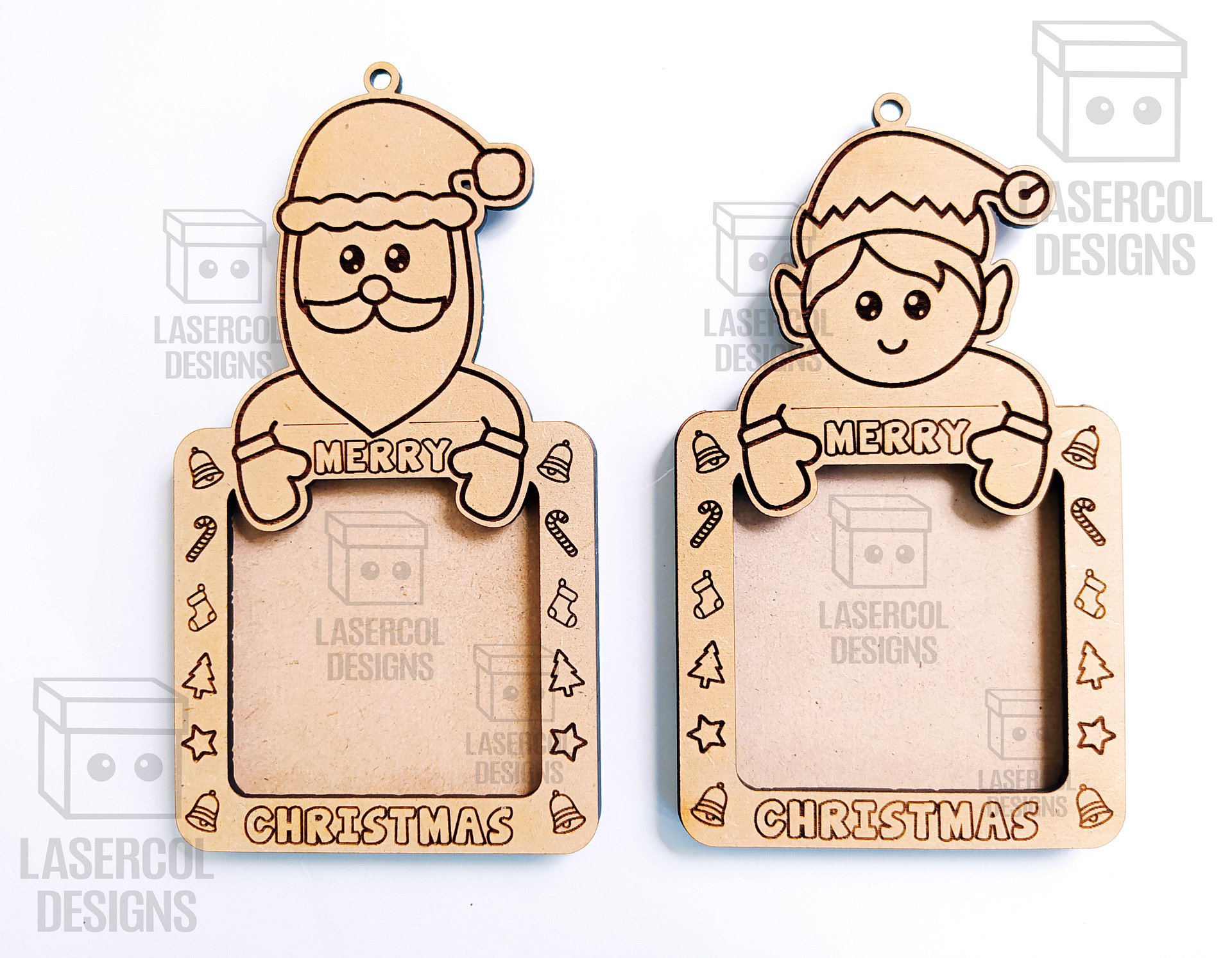 Christmas Ornaments Photo Frame Set 1 - Laser Cut Files product image (8)