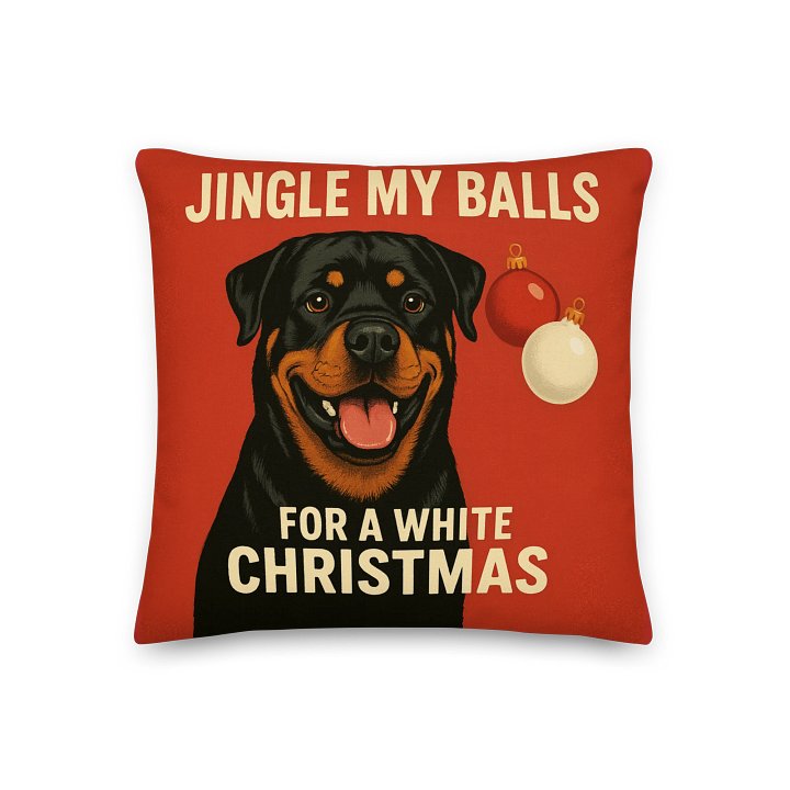 Rottweiler Jingle My Balls All-Over Print Pillow product image (1)
