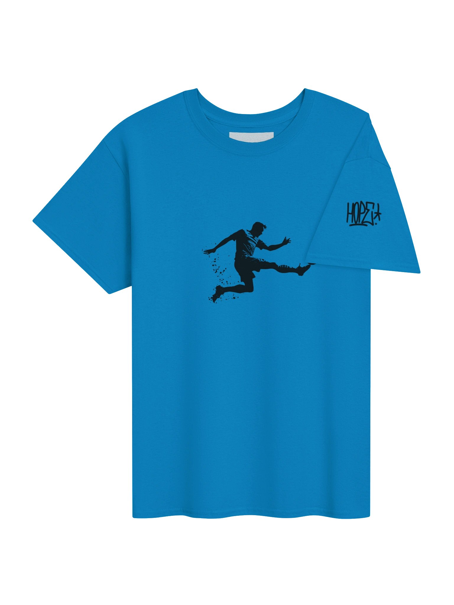 Football Player Silhouette Blue T-Shirt – Premium Unisex Soccer Graphic Tee product image (4)