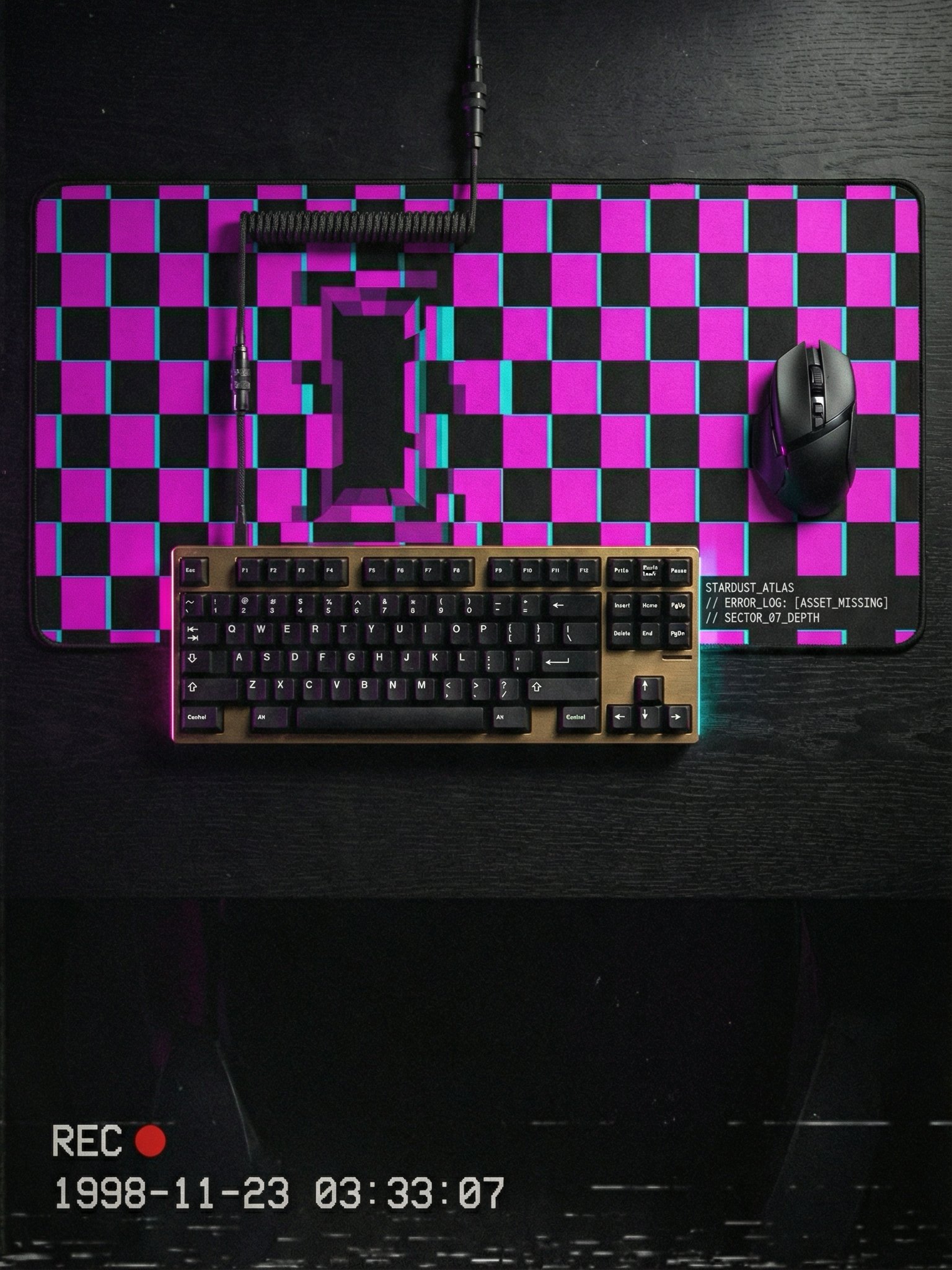 OBJECT 013: MISSING_WORLD // RENDER_DEPTH - Liminal Glitch Gaming Deskmat product image (2)