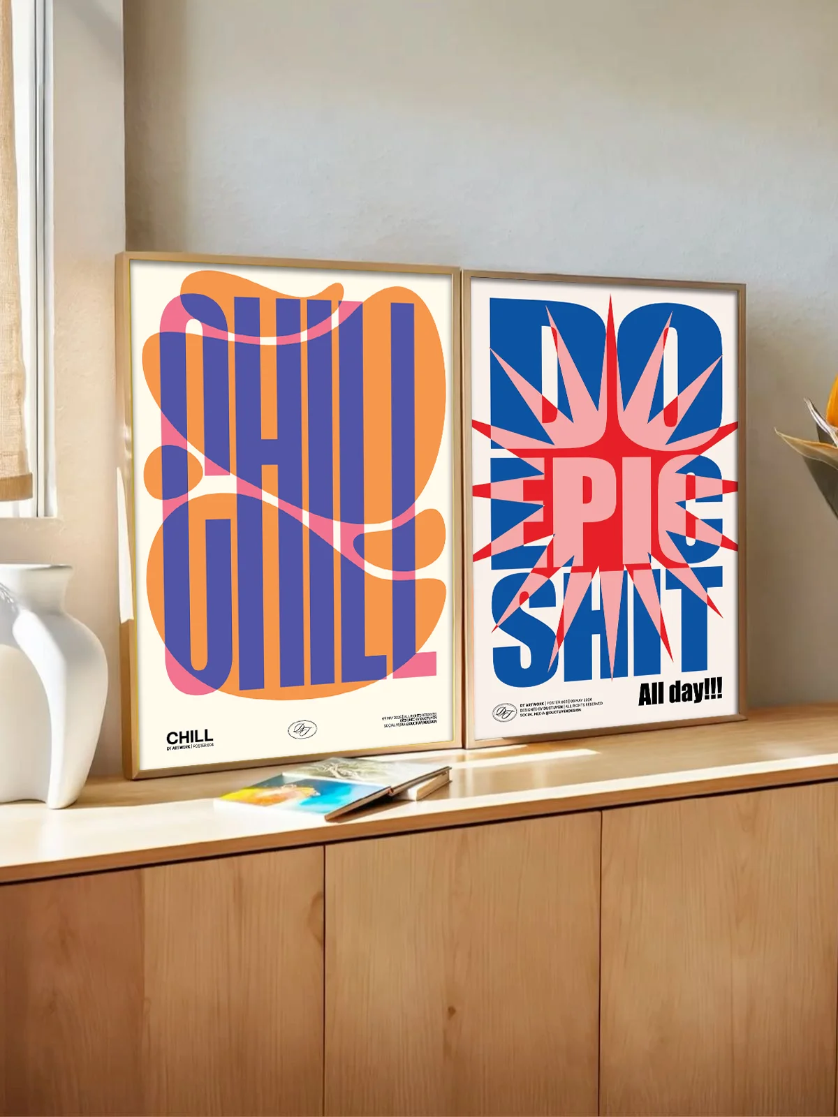 "CHILL" Abstract Typography Framed Poster product image (3)