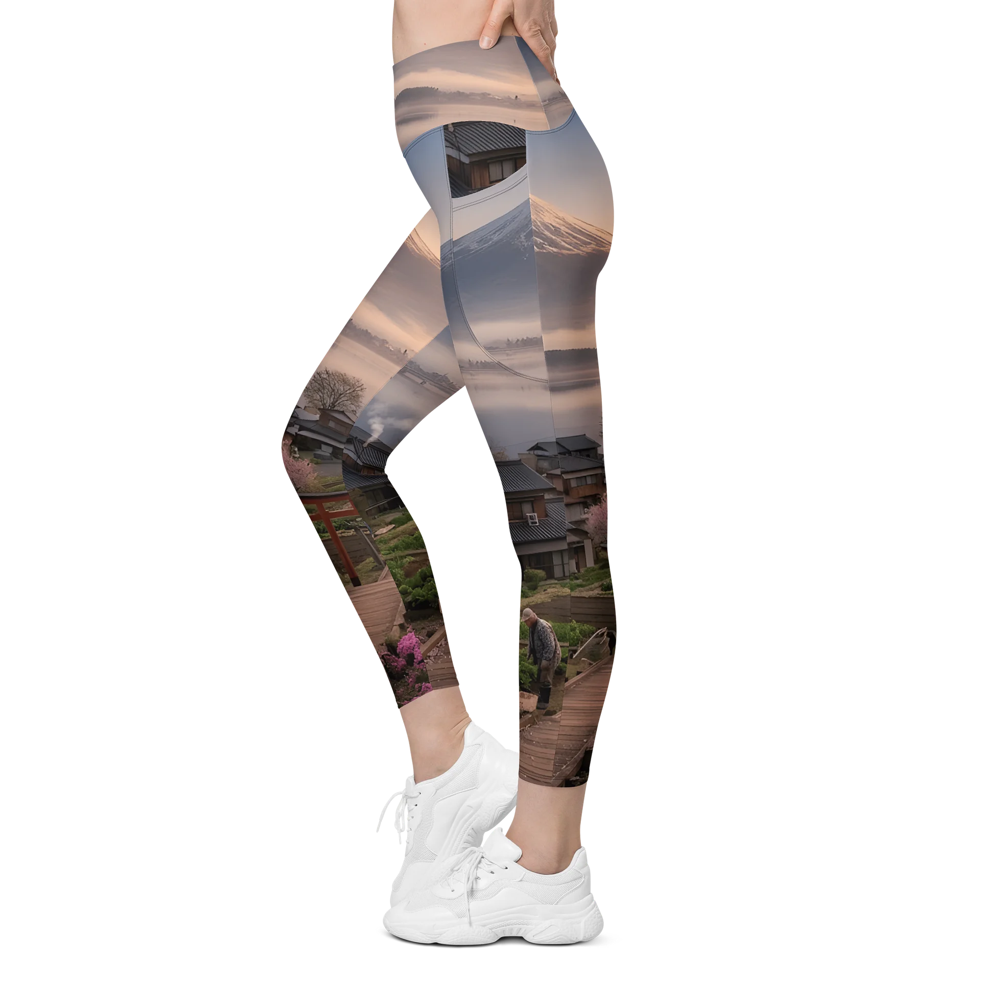 Mount Fuji High-Waisted Leggings with Pockets | UPF 50+ product image (8)