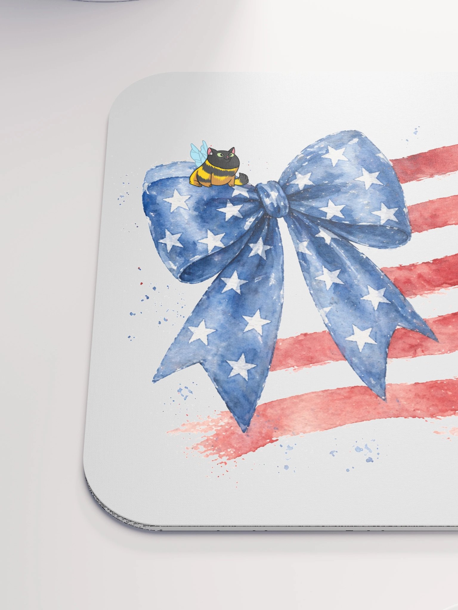 Patriotic Bee Cat Mouse Pad product image (6)