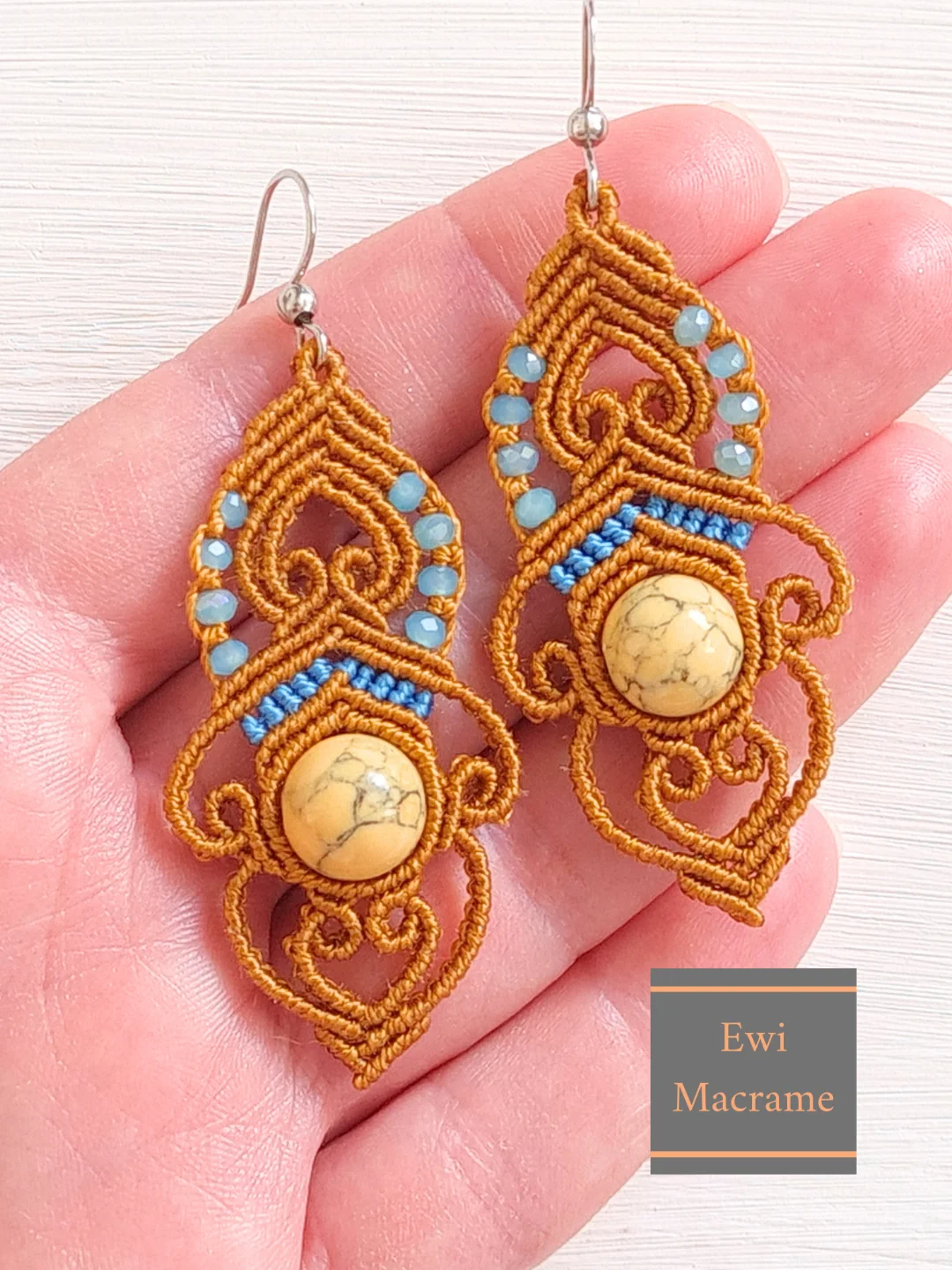 Micro Macrame Boho Chic Earrings – Photo & Video Tutorial product image (7)