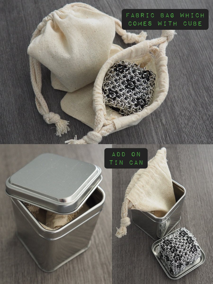 Chainmaille Jelly Cube Dice / Aluminum Version product image (6)