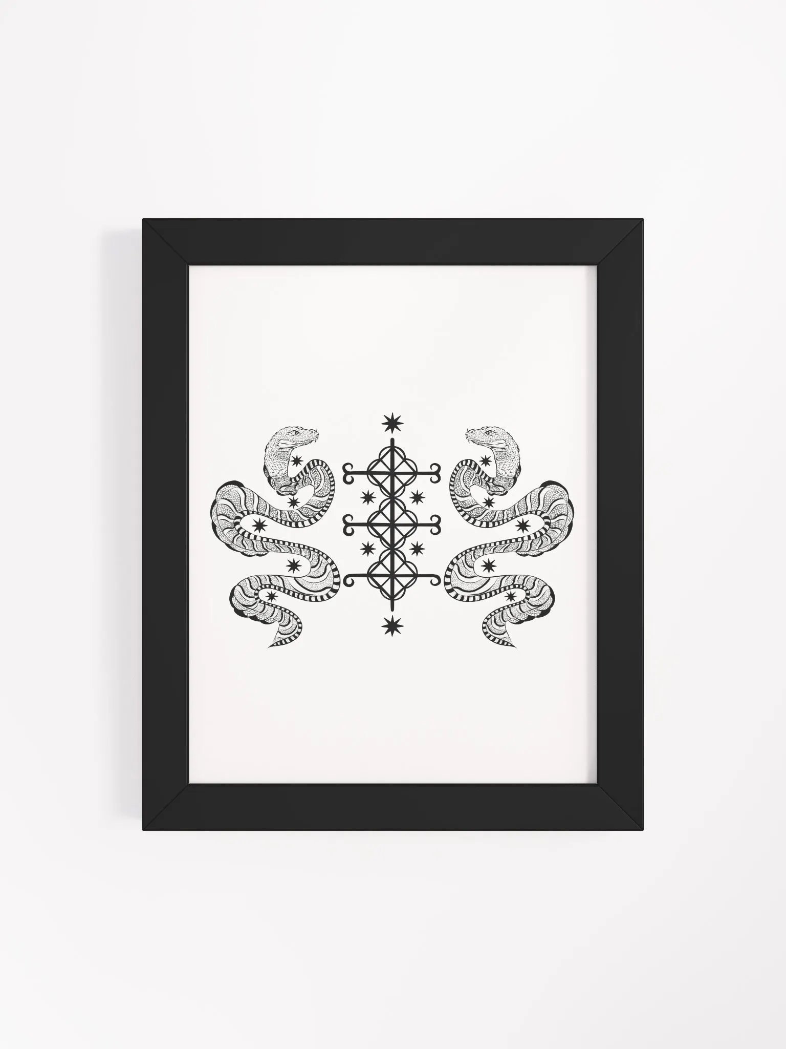 Frame with Damballah, Ayida Wedo vèvè product image (43)