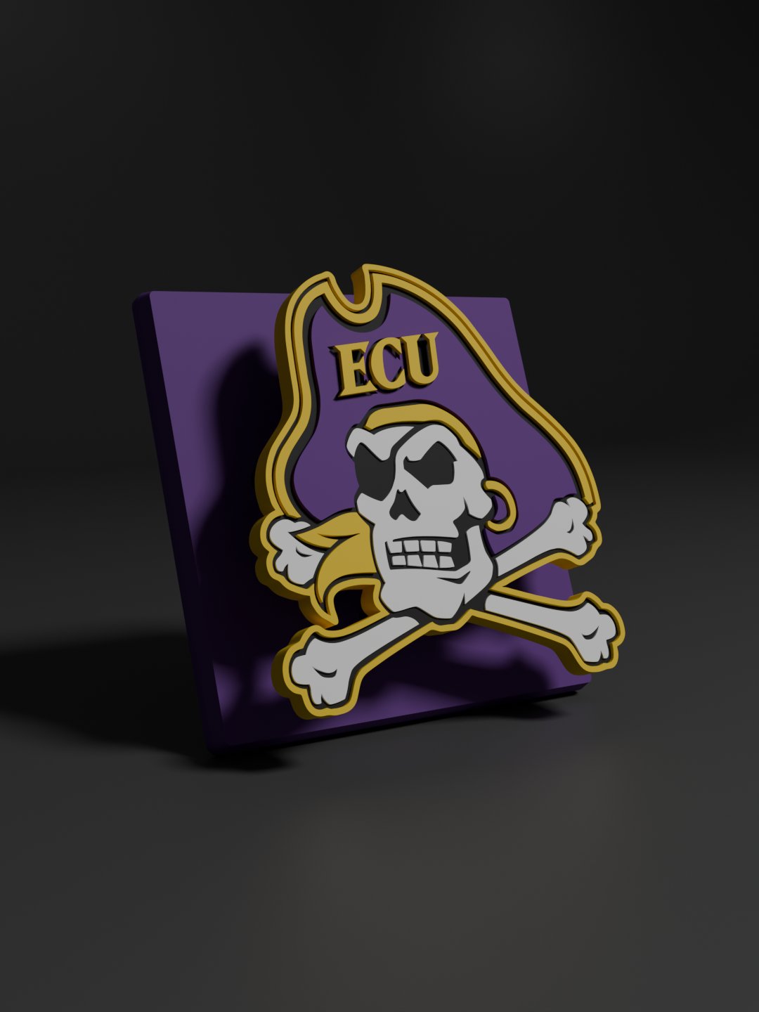 East Carolina University Pirates 3D Printed Floating Logo Sign (Digital File Only) product image (1)