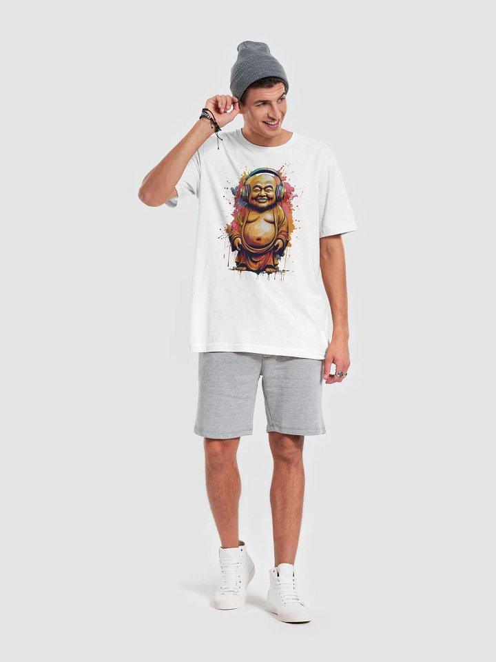Happy Buddha in Headphones T-shirt product image (2)