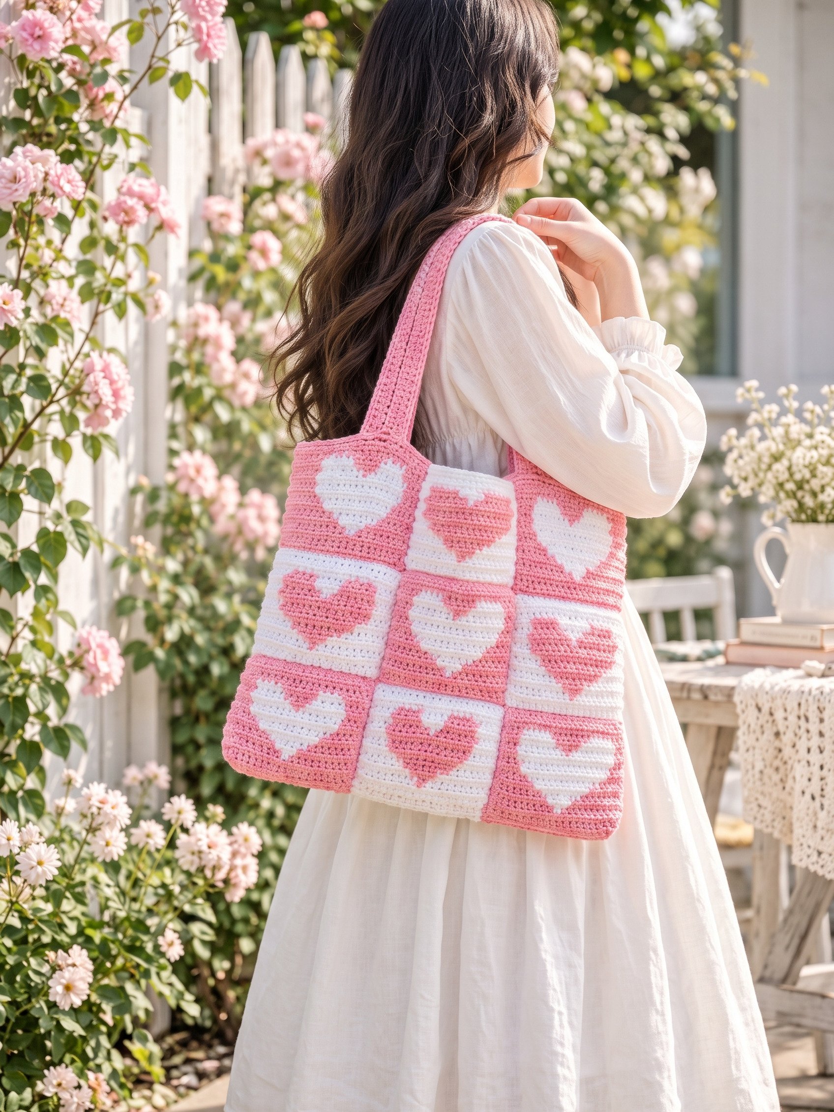 Crochet Heart Tote Bag Pattern PDF | Step by Step Colorwork Guide product image (2)