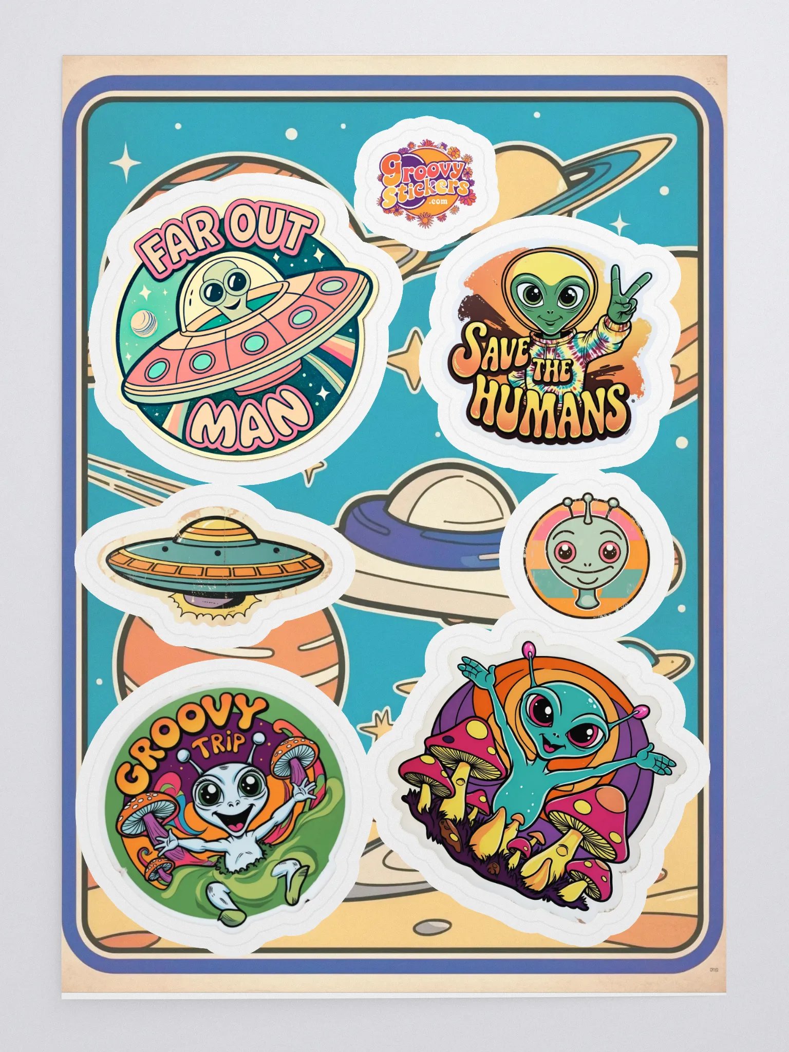 Psychedelic Alien Sticker Sheet product image (3)