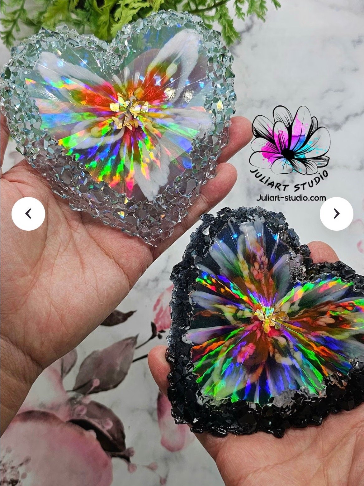 Handmade Crystal Flower Resin Coaster product image (1)
