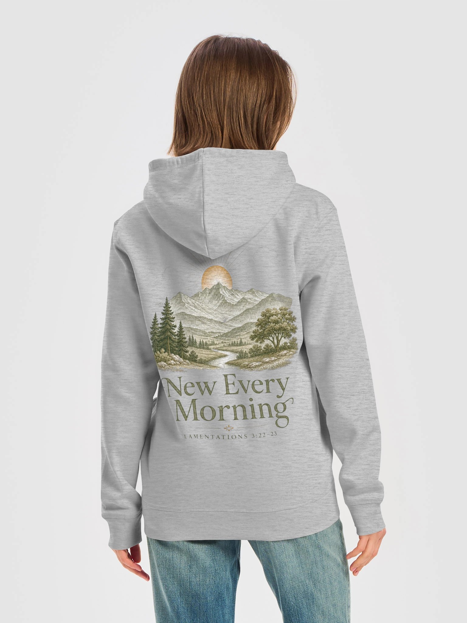 Lamentations 3:22-23 Christian Organic Cotton Hoodie product image (4)