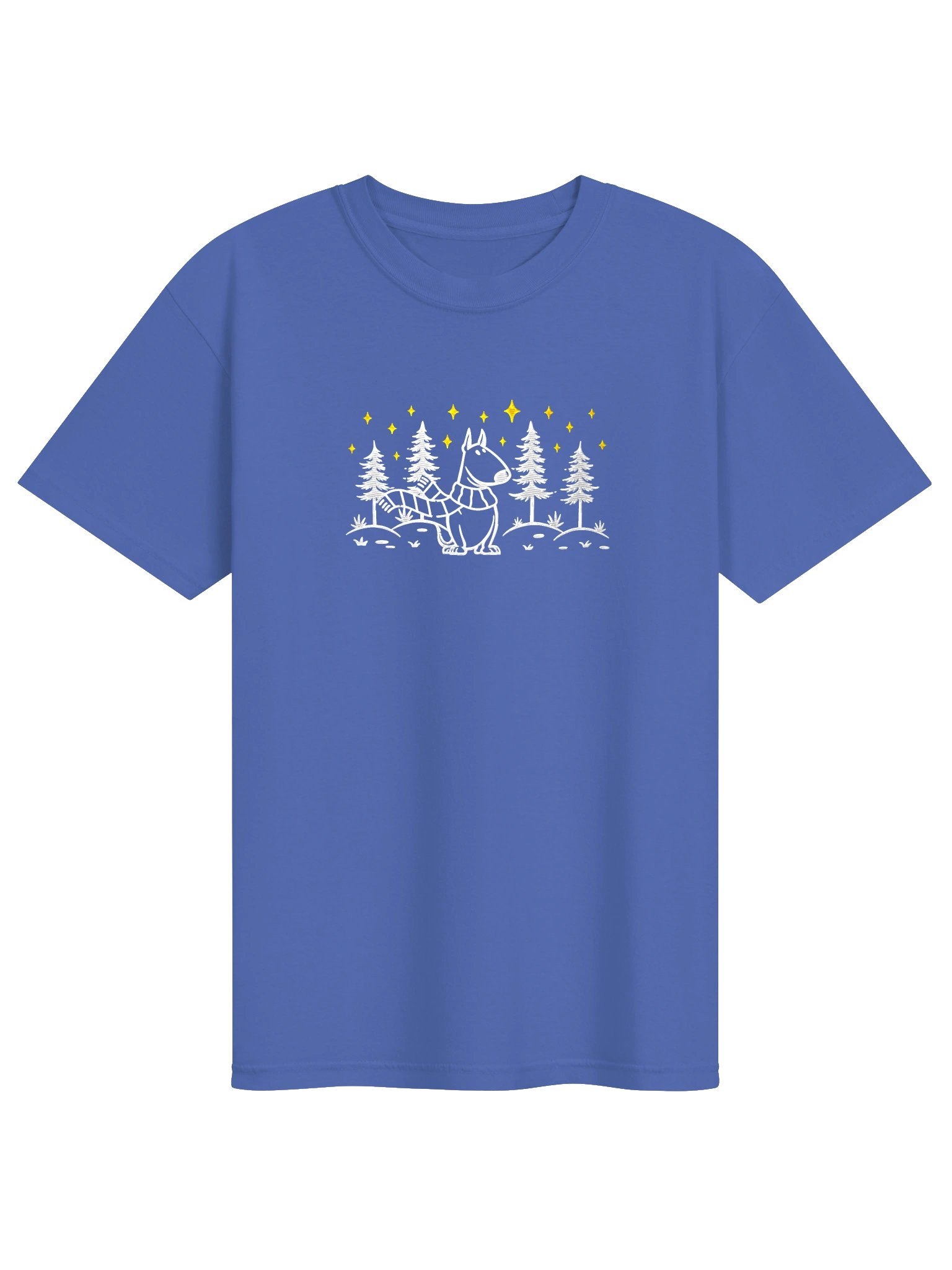 Bull Terrier Winter/Christmas Line Art Design Embroidered T-Shirt product image (25)