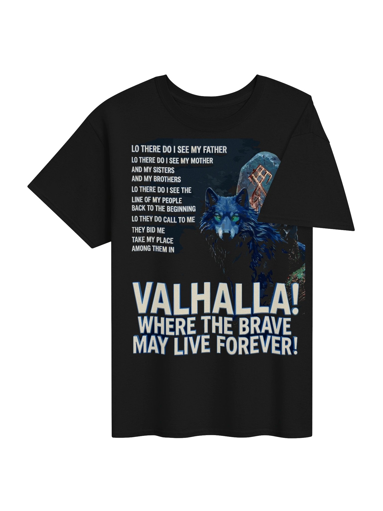Valhalla Brave Wolf Graphic Tee product image (4)