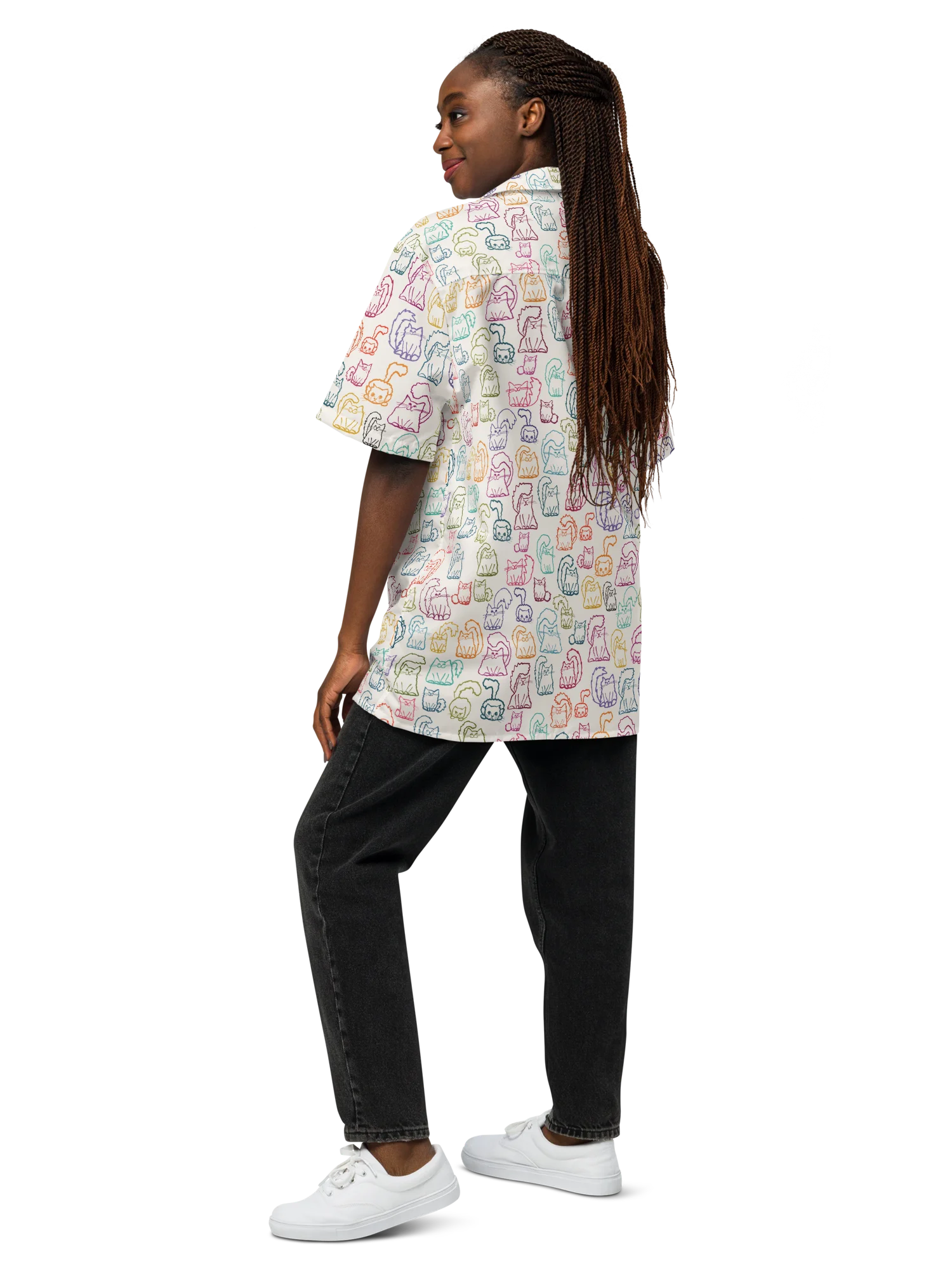 Lots-a-Kitties Oversized Button-Down Shirt product image (6)