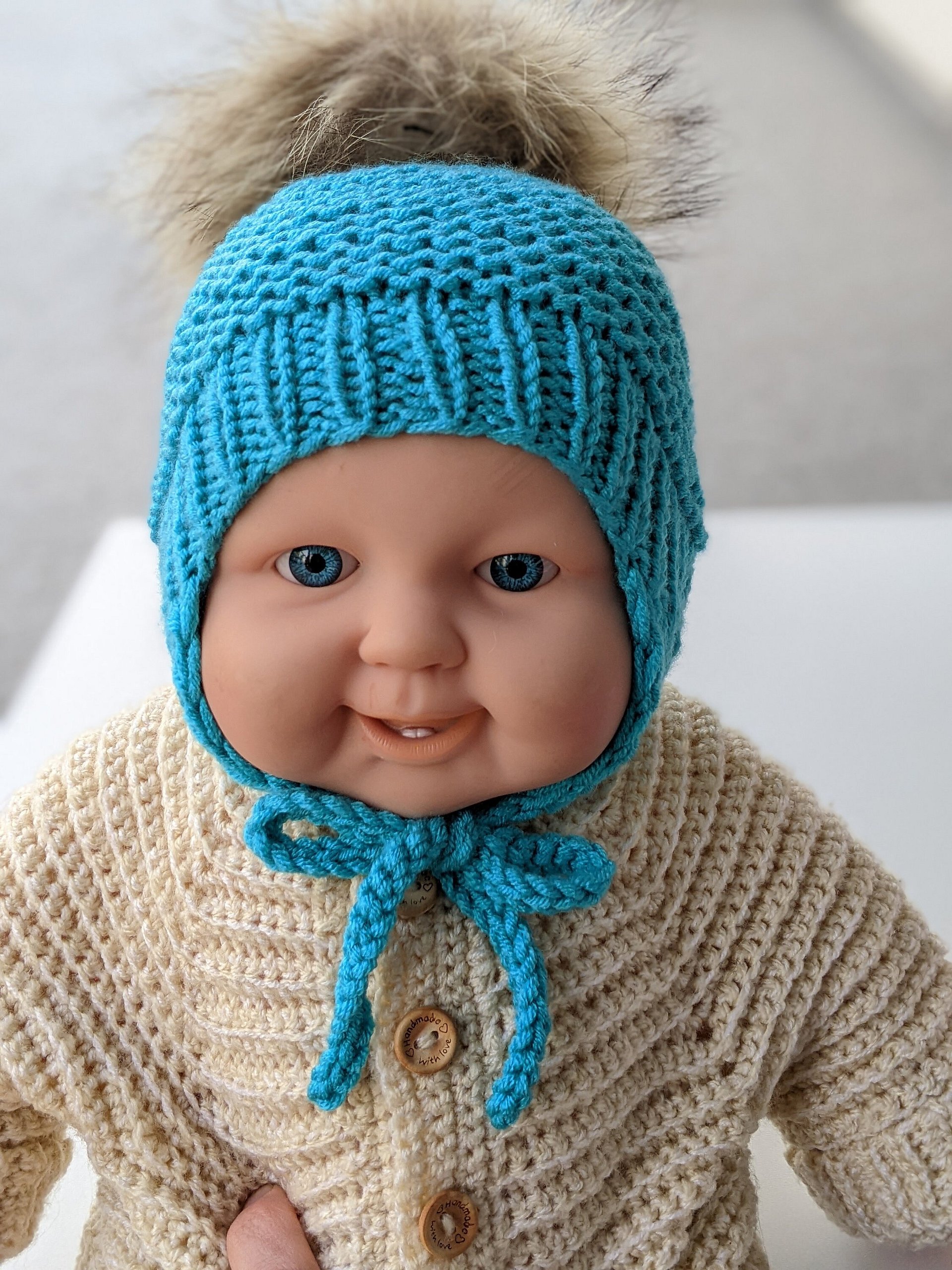 Newborn Baby Knit Hat Pattern with Earflaps product image (7)