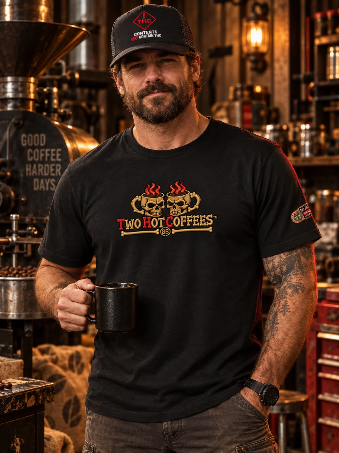 Funny Coffee Shirt — When “It’s Fine” Needs Backup | Two Hot Coffees™ product image (1)