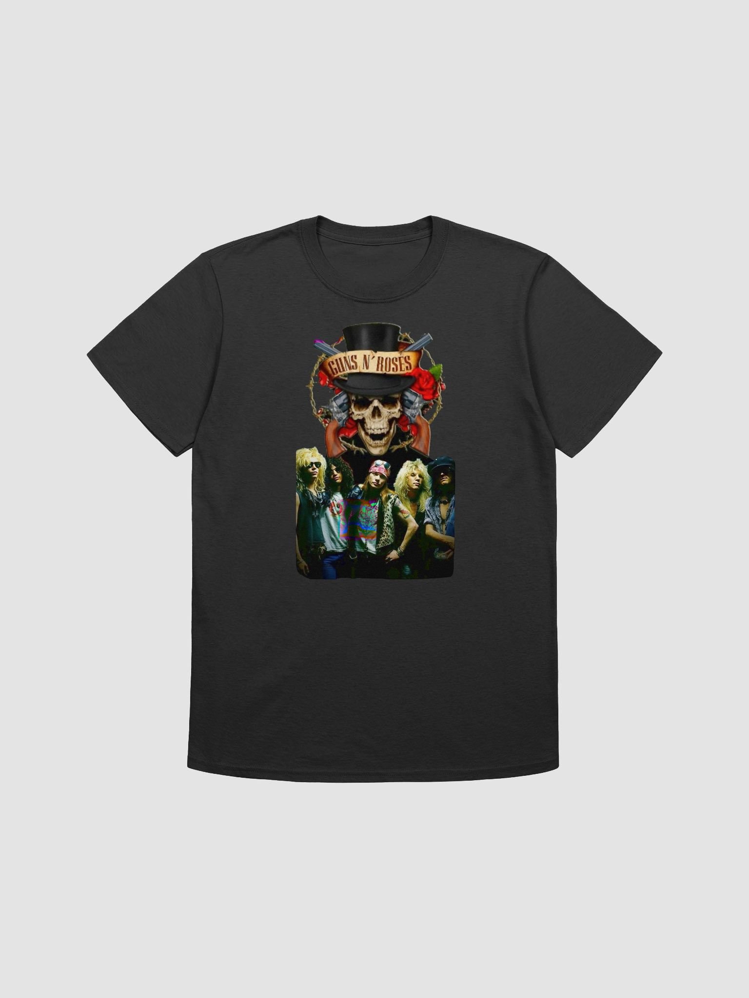 Guns N’ Roses Skull & Classic Lineup T-Shirt | Top Hat Rose Graphic Rock Tee | Sunset Strip Hard Rock Era product image (3)
