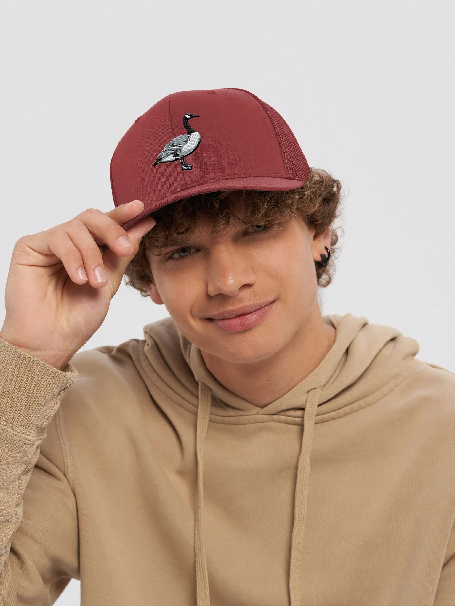 Goose Snapback Plucky Honker Wild Goose from Canada Embroidered Trucker Hat product image (6)