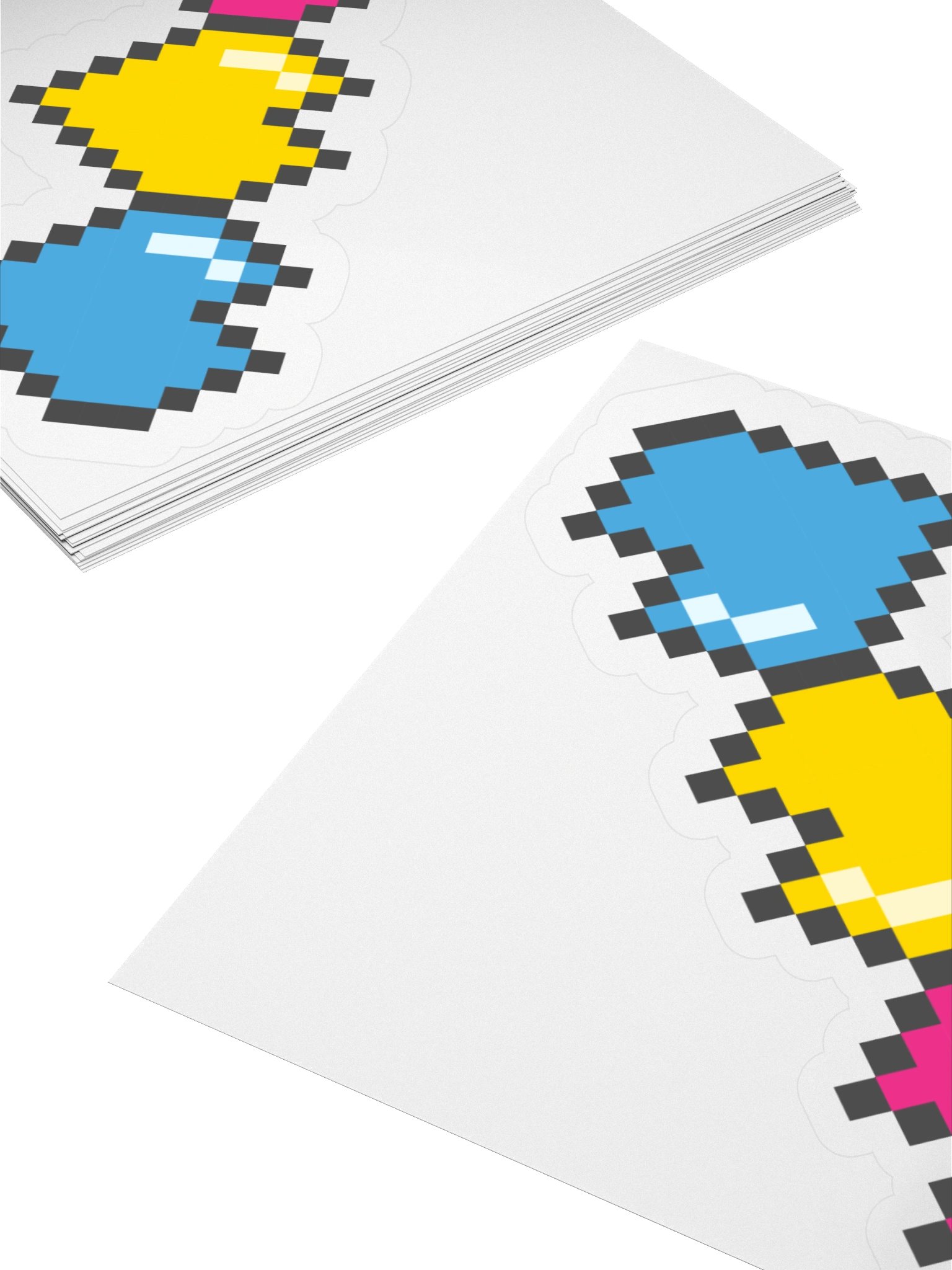 Pansexual Pixel Hearts Sticker product image (15)